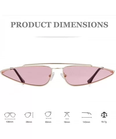 Vintage Cat Eye Sunglasses Small Metal Frame Candy Colors Glasses - Pink - CO18G8Z3NZO $15.09 Goggle