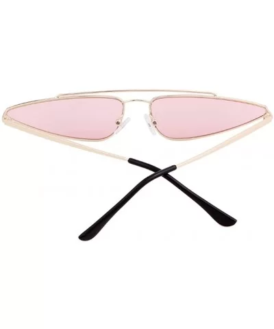 Vintage Cat Eye Sunglasses Small Metal Frame Candy Colors Glasses - Pink - CO18G8Z3NZO $15.09 Goggle