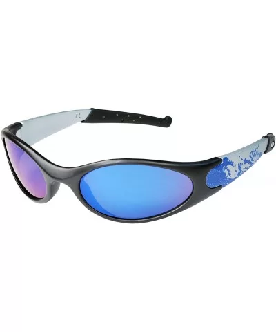 CLEARANCE!!! Sunglasses JR85 Juniors Ages 3-8 Beachcomber Mirror lens - Black - CN113LJS303 $11.34 Wrap