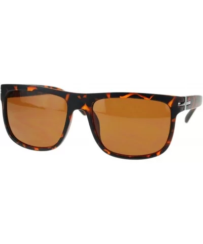 Mens Luxury Fashion Mobster Rectangular Shade Sunglasses - Tortoise - CQ11TX35BKB $13.83 Rectangular