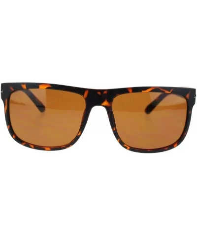 Mens Luxury Fashion Mobster Rectangular Shade Sunglasses - Tortoise - CQ11TX35BKB $13.83 Rectangular