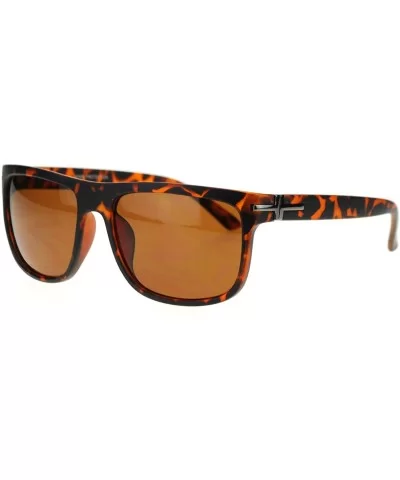 Mens Luxury Fashion Mobster Rectangular Shade Sunglasses - Tortoise - CQ11TX35BKB $13.83 Rectangular