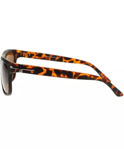 Mens Luxury Fashion Mobster Rectangular Shade Sunglasses - Tortoise - CQ11TX35BKB $13.83 Rectangular