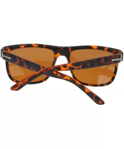 Mens Luxury Fashion Mobster Rectangular Shade Sunglasses - Tortoise - CQ11TX35BKB $13.83 Rectangular