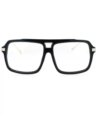 Clear Lens Glasses Mens Fashion Square Designer Frame Eyeglasses UV 400 - Black Gold - C1183O7XIRX $17.59 Square