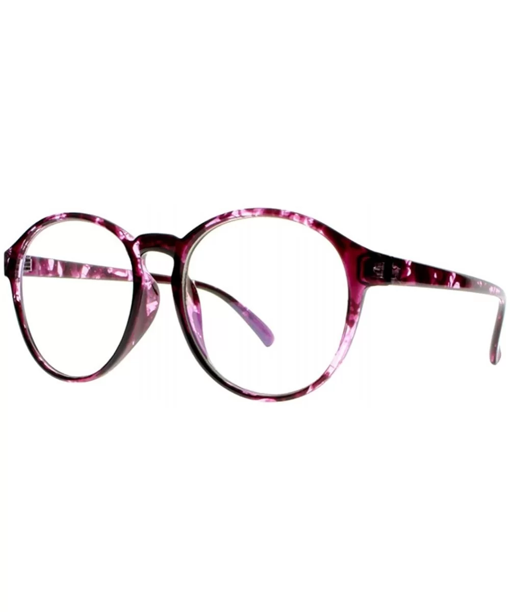 Women Stylish Big Flower Oval Frame Reading Glasses Comfortable Rx Magnification - Purple - CX1860N927E $12.28 Oval