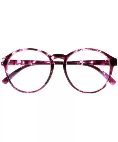 Women Stylish Big Flower Oval Frame Reading Glasses Comfortable Rx Magnification - Purple - CX1860N927E $12.28 Oval