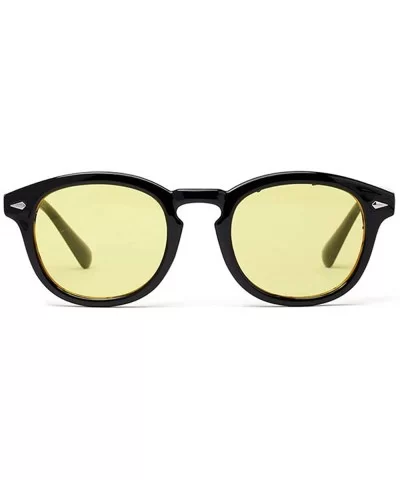 Retro Inspired Sunglasses With Rivets Tinted Lens UV400 - Black - CE18S9KA8KC $17.18 Square