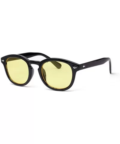 Retro Inspired Sunglasses With Rivets Tinted Lens UV400 - Black - CE18S9KA8KC $17.18 Square