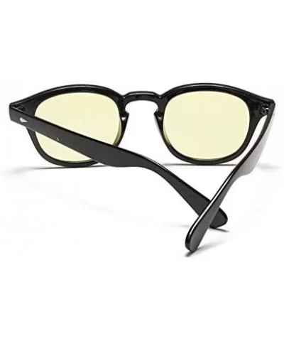 Retro Inspired Sunglasses With Rivets Tinted Lens UV400 - Black - CE18S9KA8KC $17.18 Square