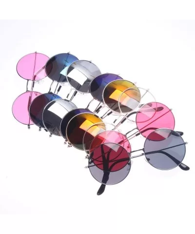 Sun Glasses Fashion Retro Round Lens Sun Glasses Women Alloy Frame Driver Goggles Eyewear Accessories-C - C2199HW4HGU $37.57 ...