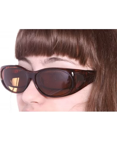 Sunglasses - Wear Over Prescription Glasses. Size Small with Polarization. - Brown - CM1172STLW3 $22.01 Shield