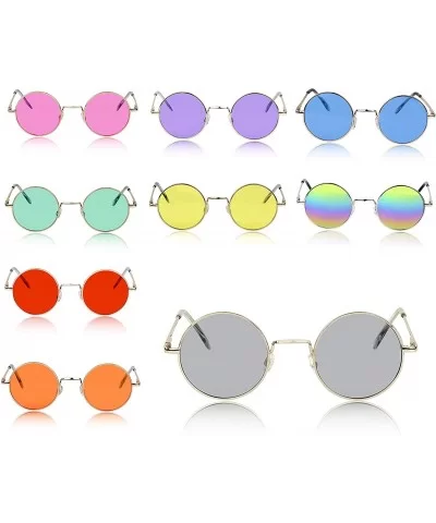 Retro Round Sunglasses Small Colored Lens Hippie John Lennon Glasses - Green Glasses - C018W9M2AXS $12.96 Round