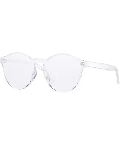 One Piece Design Rimless Sunglasses Ultra-Bold Colorful Mono Block - Clear - CU12O3T24ZJ $18.45 Rimless
