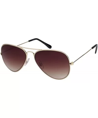 Retro Classic Style Metal Aviators with Gradient Mirror Lens - Gold - CC12FN9HYWV $12.53 Aviator