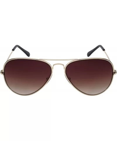 Retro Classic Style Metal Aviators with Gradient Mirror Lens - Gold - CC12FN9HYWV $12.53 Aviator