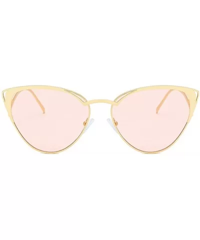 Retro Cat Eye Fashion Metal Frame Tinted Lenses Women Sunglasses UV400 - Pink - C718NDRI4ER $13.83 Rectangular