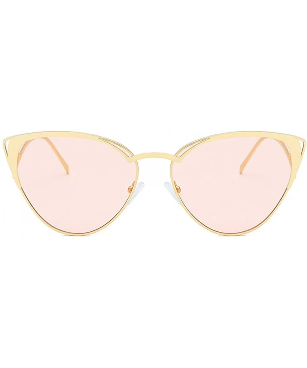 Retro Cat Eye Fashion Metal Frame Tinted Lenses Women Sunglasses UV400 - Pink - C718NDRI4ER $13.83 Rectangular