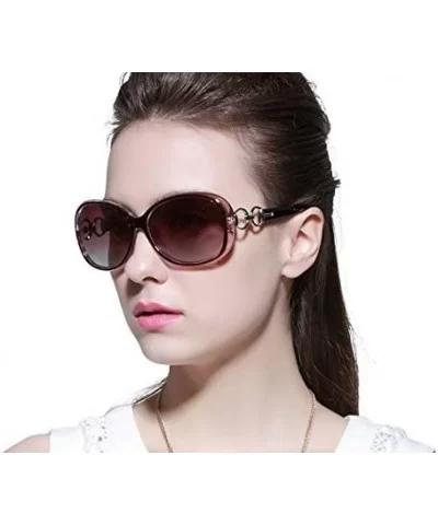 Classic Women's Shades Oversized Glasses Polarized Sunglasses UV400 - Purple Frame / Gradient Purple - C612NSN0AFH $18.32 Ove...