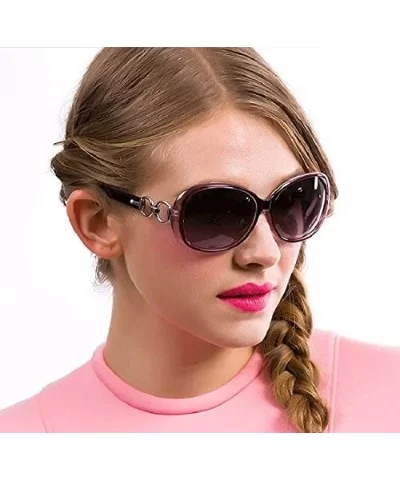 Classic Women's Shades Oversized Glasses Polarized Sunglasses UV400 - Purple Frame / Gradient Purple - C612NSN0AFH $18.32 Ove...