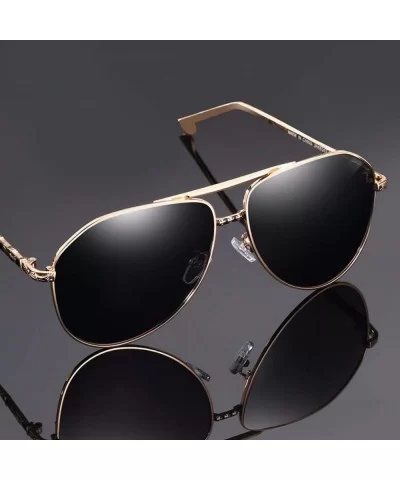 Men's Polarized Sunglasses Metal Toad Mirror Sculptured Leg Driver Drives - A - CJ18Q89C56Y $51.55 Aviator