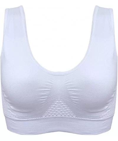 Air Permeable Cooling Summer Sport Yoga Wireless Bra - White - CA18UD934C5 $13.09 Sport