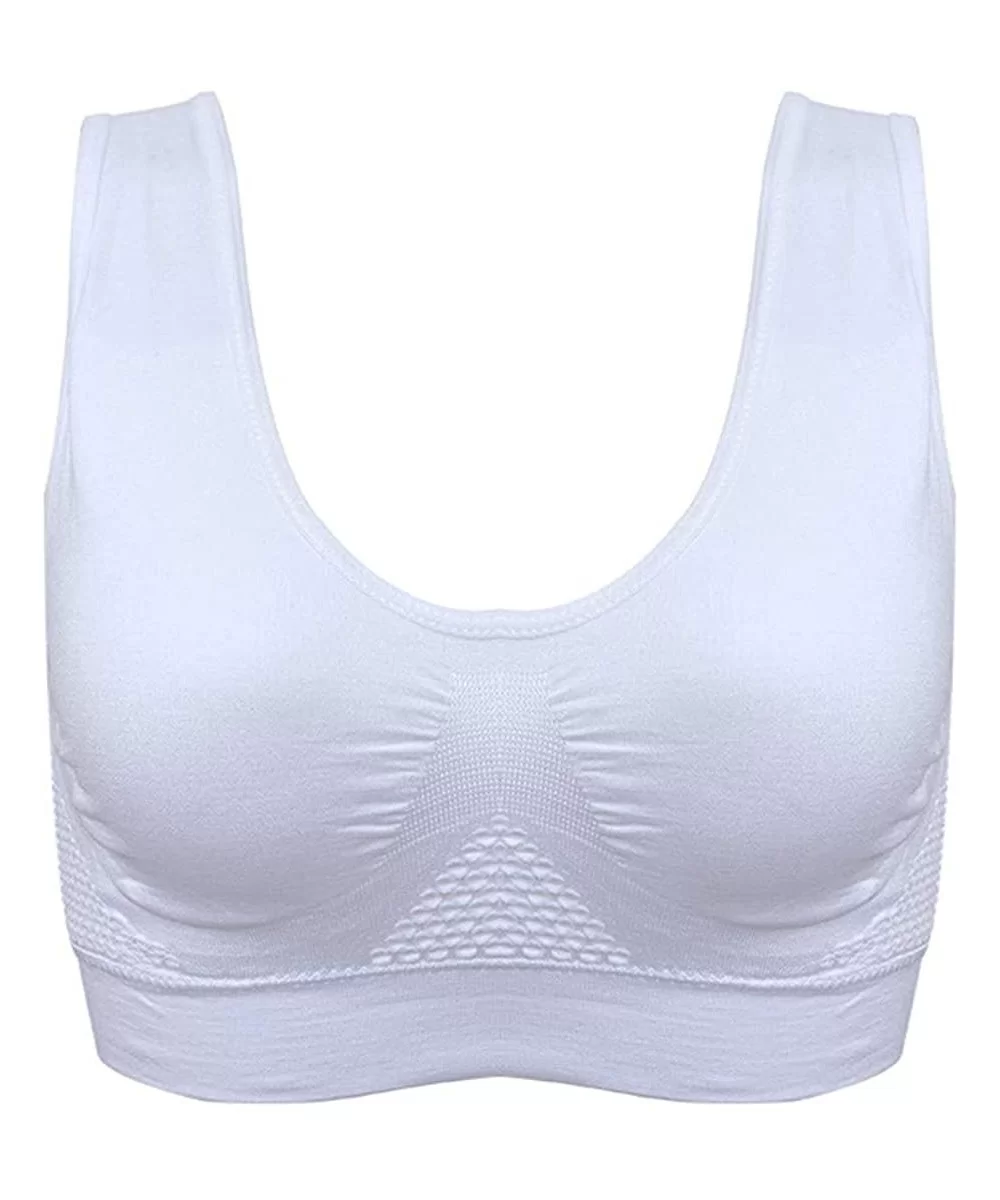 Air Permeable Cooling Summer Sport Yoga Wireless Bra - White - CA18UD934C5 $13.09 Sport