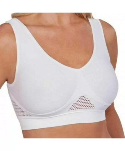 Air Permeable Cooling Summer Sport Yoga Wireless Bra - White - CA18UD934C5 $13.09 Sport