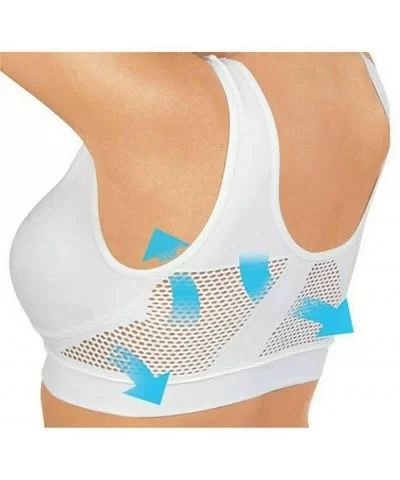 Air Permeable Cooling Summer Sport Yoga Wireless Bra - White - CA18UD934C5 $13.09 Sport