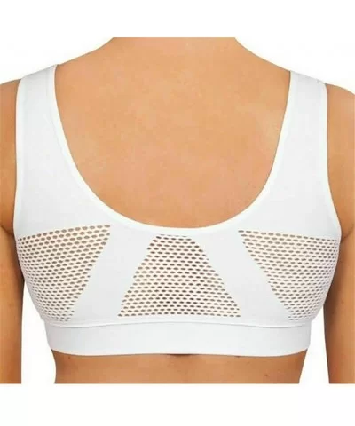 Air Permeable Cooling Summer Sport Yoga Wireless Bra - White - CA18UD934C5 $13.09 Sport