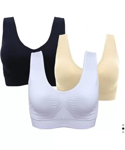 Air Permeable Cooling Summer Sport Yoga Wireless Bra - White - CA18UD934C5 $13.09 Sport