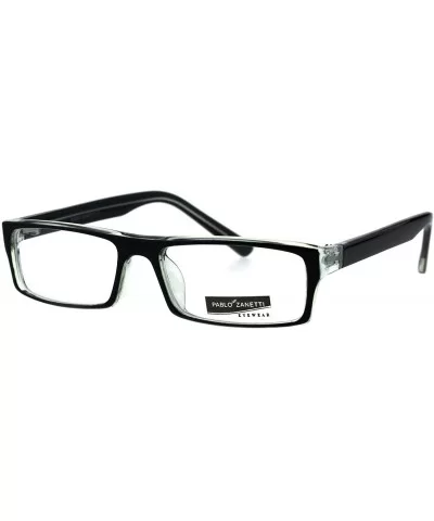 Fashion Clear Lens Glasses Small Rectangular Frame Eyeglasses Unisex - Black Clear - CA18RY02T0K $12.28 Rectangular