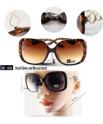 Luxury Chic Rhinestone Metal Cross-Cut Temple Square Sunglasses A049 - Black/ Blue Smoke - CD187ODKHQ7 $16.79 Rectangular