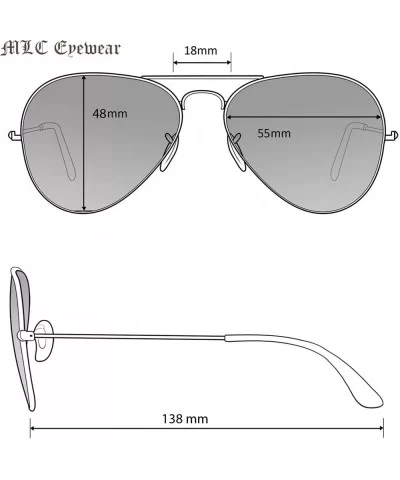 Vintage Classic Fashion Aviator Sunglasses Tri-Layer UV400 Unisex - Sport Frame Silver/Flash Emerald Lens - C8123IRBOSP $13.6...