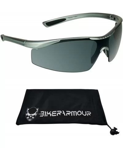 Semi Rimless Lightweight Sport Sunglass for Golf- Fishing- Running- and Cycling - Silver - CA12EXJTSAH $21.86 Wrap