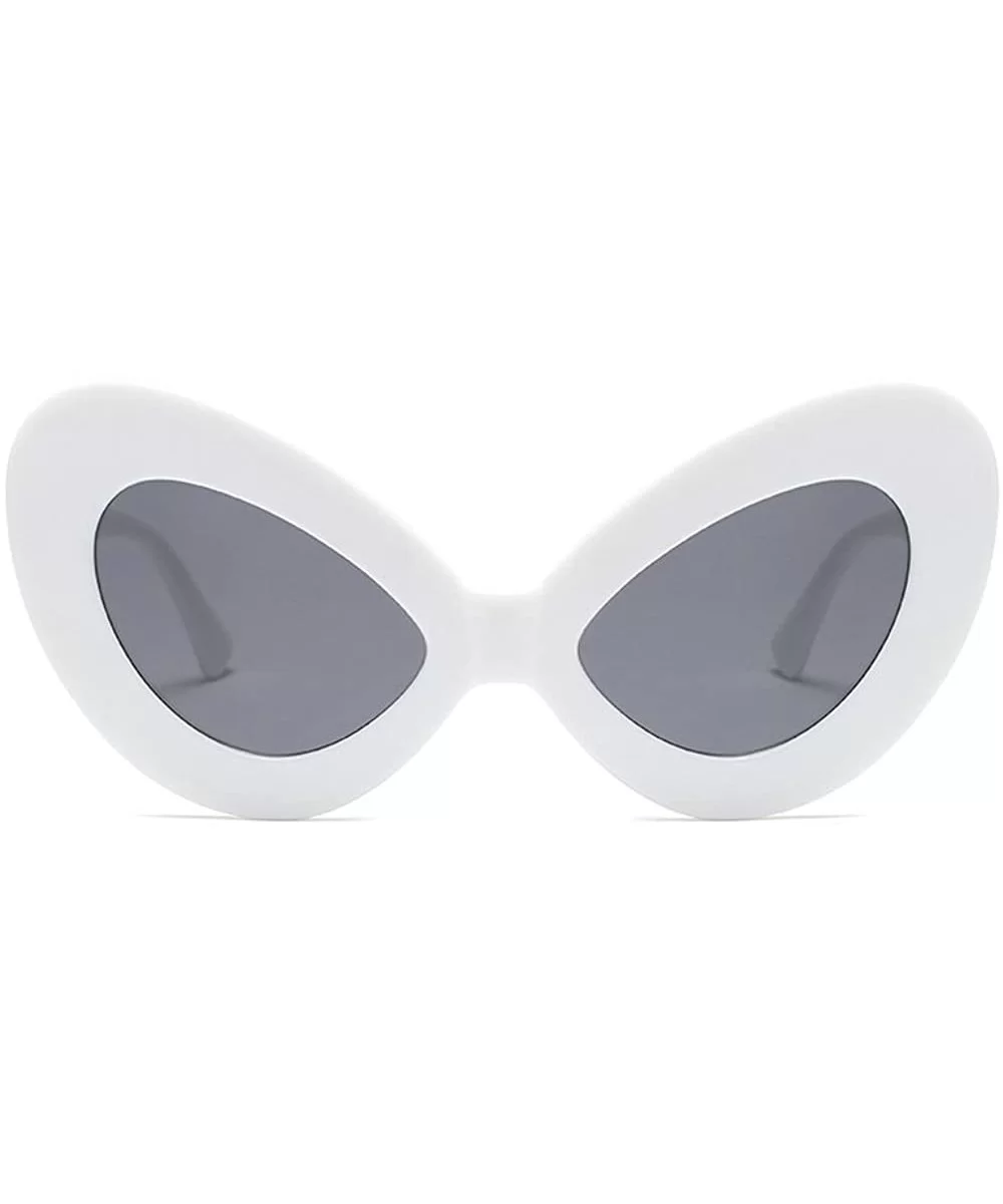 Oversized High Piont Sunglasses Womens Butterfly Sexy cat Party UV400 - White - CT18C32D73N $18.42 Butterfly