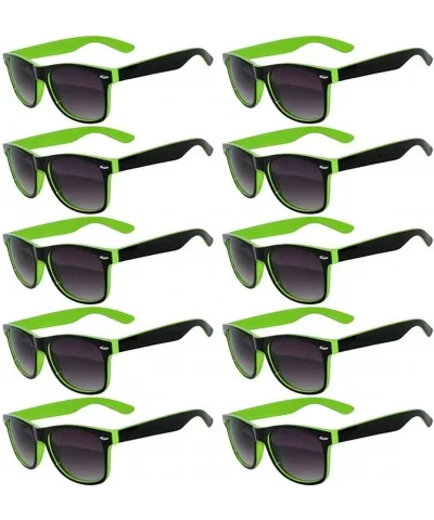 Lot of 10 Pairs Wholesale Retro Vintage Two-Tone Sunglasses Smoke Lens - Green - CW18SMY98SZ $36.51 Square