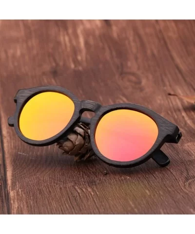 Retro Men Sunglasses Polarized UV400 Glasses Handmade Bamboo Wood Men And Women - Gray - CM198A5UUIE $75.71 Goggle