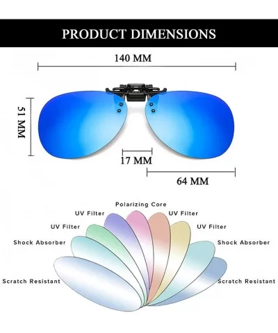 Polarized Clip-on Aviator Sunglasses Anti-glare UV Protection Sunglasses for Prescription Glasses - Blue - CX18H7K258W $14.39...