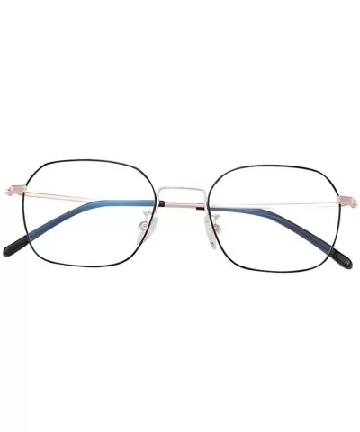 Unisex metal eyeglass frame - classic round fashion flat mirror - D - CV18RY7N696 $80.23 Aviator