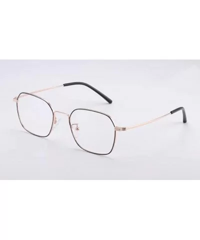 Unisex metal eyeglass frame - classic round fashion flat mirror - D - CV18RY7N696 $80.23 Aviator