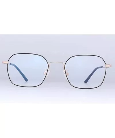 Unisex metal eyeglass frame - classic round fashion flat mirror - D - CV18RY7N696 $80.23 Aviator