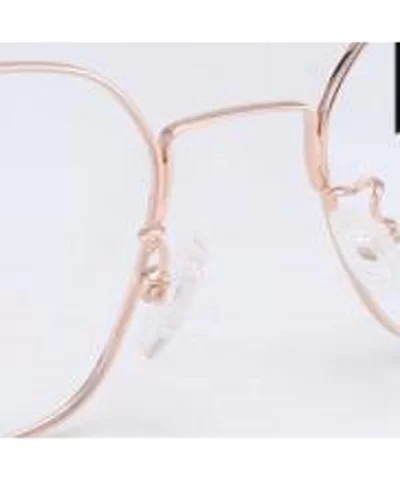 Unisex metal eyeglass frame - classic round fashion flat mirror - D - CV18RY7N696 $80.23 Aviator