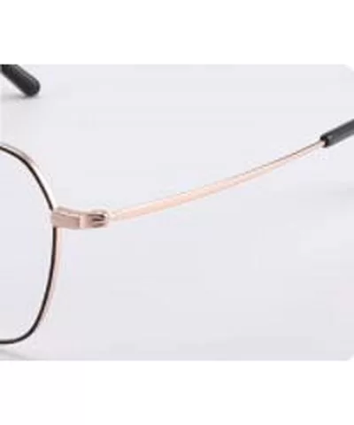 Unisex metal eyeglass frame - classic round fashion flat mirror - D - CV18RY7N696 $80.23 Aviator