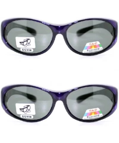 2 Women's Polarized Fit Over Oval Sunglasses Wear Over Eyeglasses - 2 Purple - CU12KLY6ZUZ $37.38 Sport