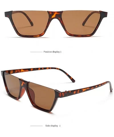 Women Men UV400 Summer Beach Sunglasses Unique Oversize Vintage Sunglasses - Coffee - CO18NC9GL9Q $10.23 Semi-rimless
