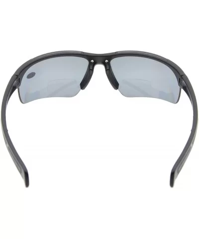 Bifocal Sunglasses with Wrap-Around Sport Design Half Frame for Men and Women - Matte Black - CC18C3KRGDX $34.69 Wrap