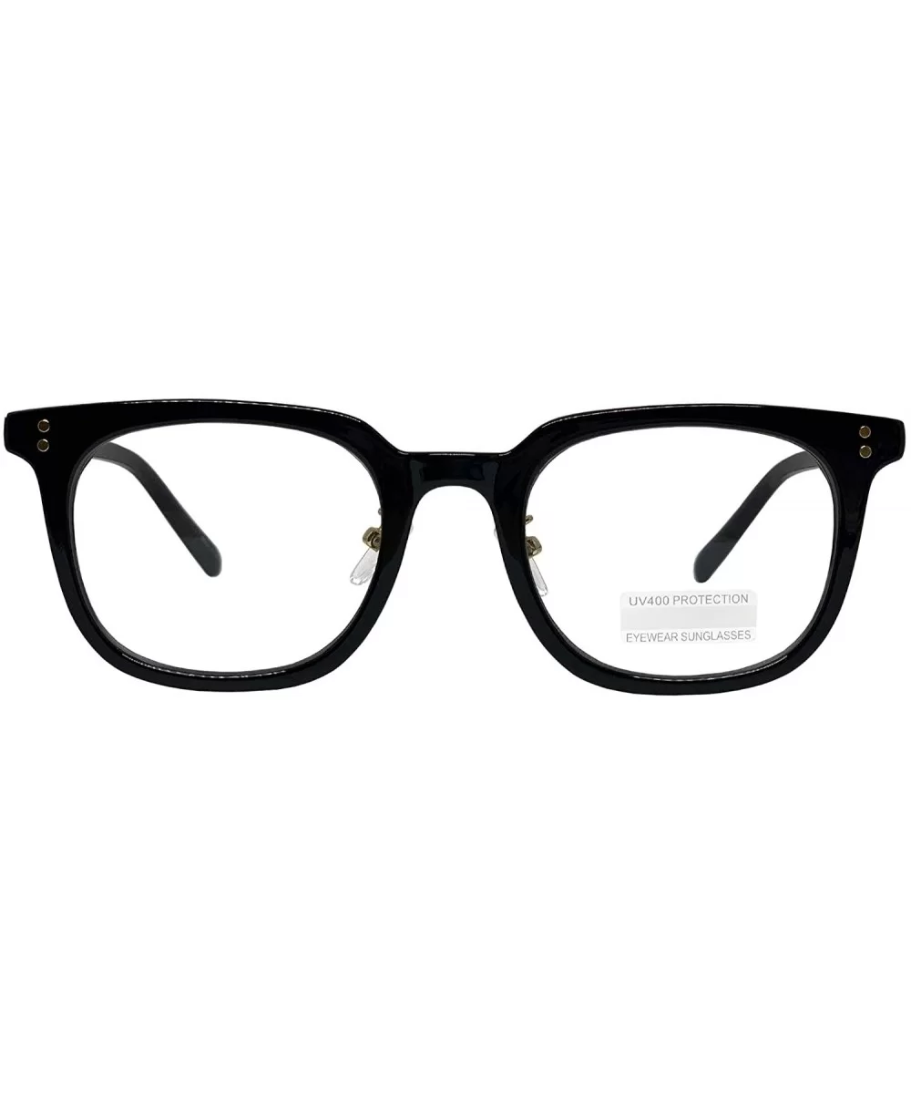 Retro Nerd Geek Oversized Eye Glasses Horn Rim Framed Clear Lens Spectacles - Black 53731 - CB18YK4IH35 $18.69 Oversized