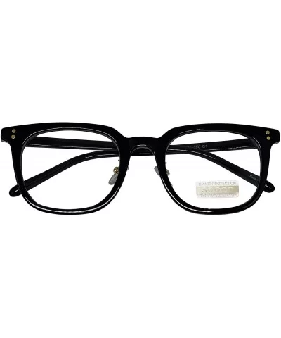 Retro Nerd Geek Oversized Eye Glasses Horn Rim Framed Clear Lens Spectacles - Black 53731 - CB18YK4IH35 $18.69 Oversized