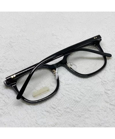 Retro Nerd Geek Oversized Eye Glasses Horn Rim Framed Clear Lens Spectacles - Black 53731 - CB18YK4IH35 $18.69 Oversized